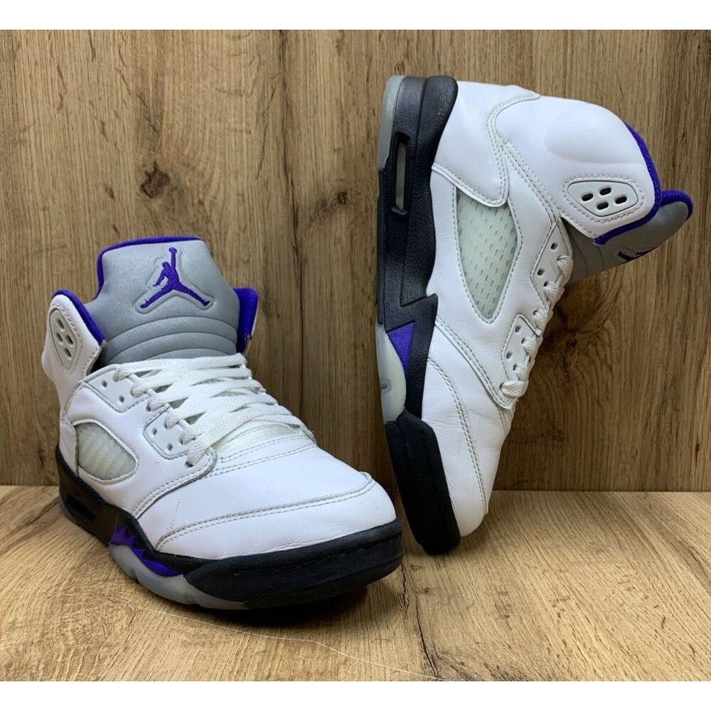 Air Jordan 5 Retro Concord White Purple Black 440888-141 Youth Size 6.5Y